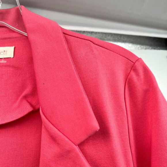 Dear Scarlett Womens Blazer Jacket Open Front Ruched Sleeve Pink Size Large - Picture 4 of 9